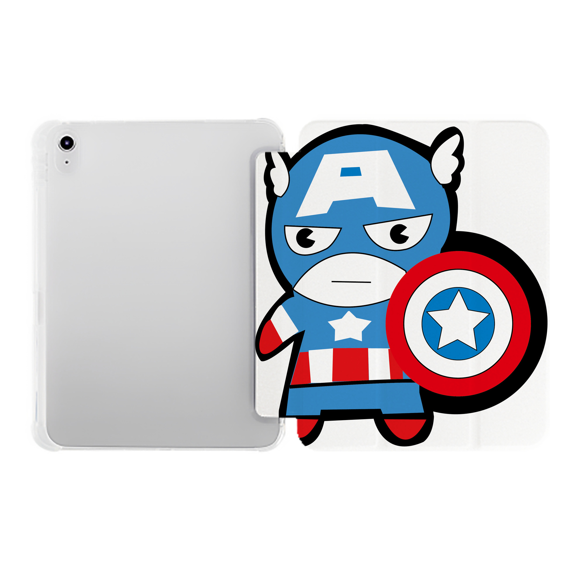 （画像用） アベンジャーズ The Avengers IPad ケース ペン収納付き 三つ折りスタンド PUレザー×シリコン 対応機種9.5/10.5/10.9インチ